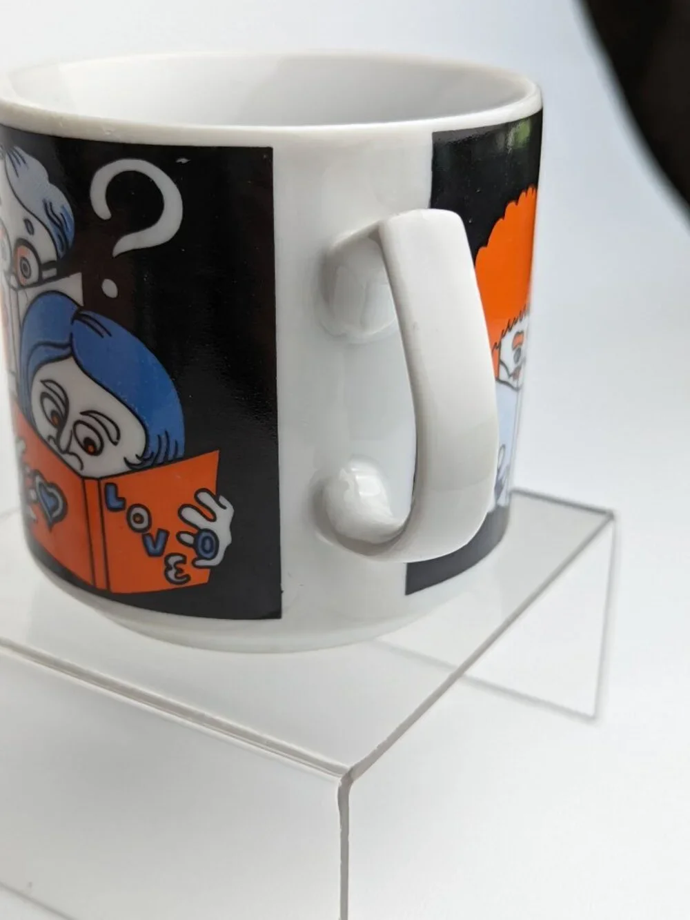 Vintage Pop Art Japan Mug Books Art Love Philosophy R6797 POP POP Orange Blue